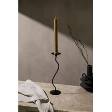 Black Waved Wrought Iron Candle Holder